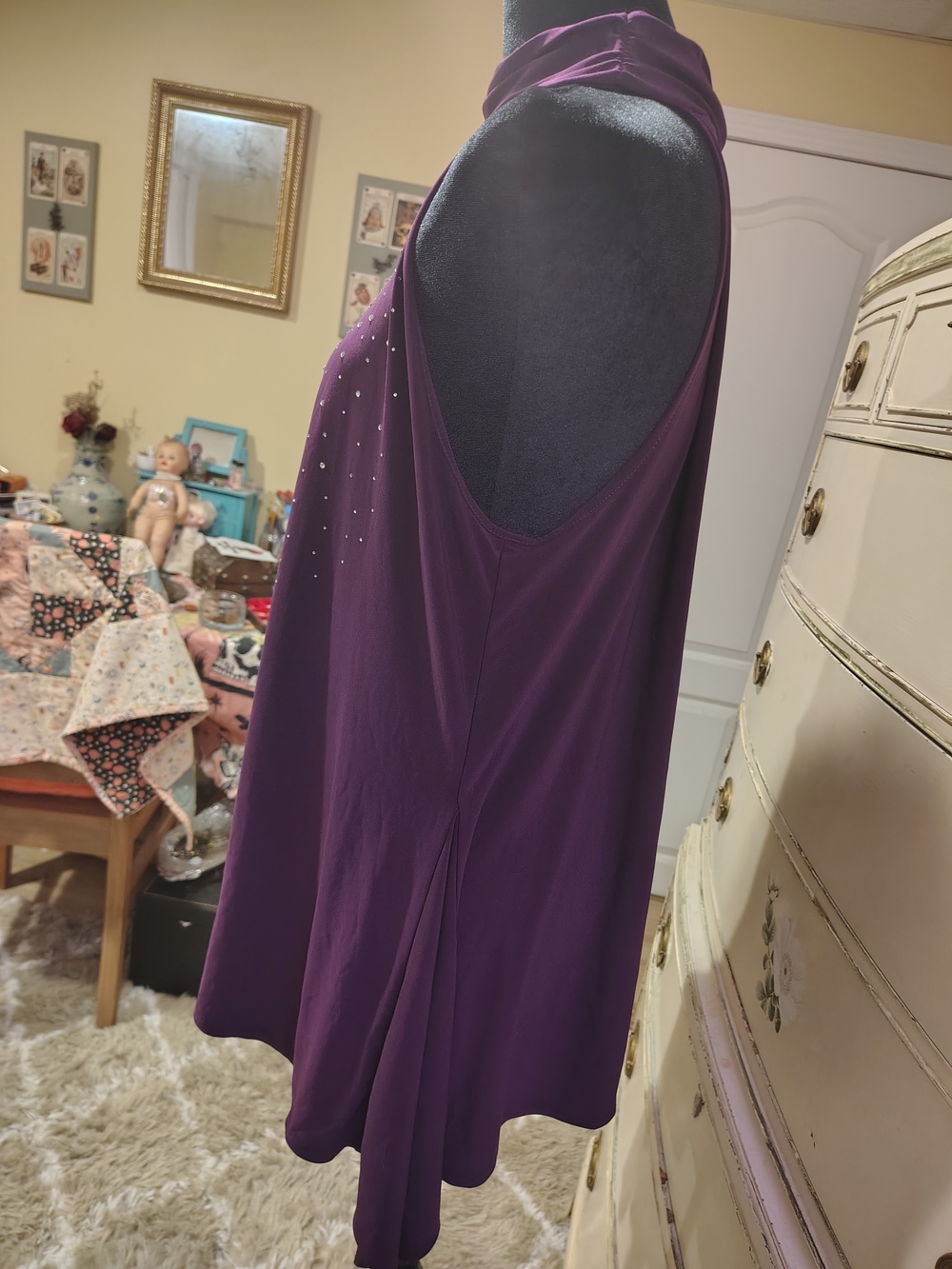 Plum Rhinestone Constellation Tunic Perseption Concept XL - Picture 5 of 7